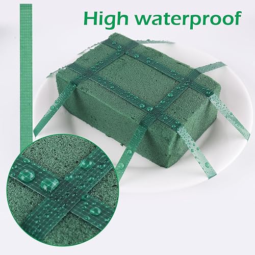 Miniatura 4 de GLAMFIELDS Cinta Floral Verde, Cinta Adhesiva Impermeable para Envolver Flores para Ramos 0.25" (60 Yd180 Ft) - 1 Rollo