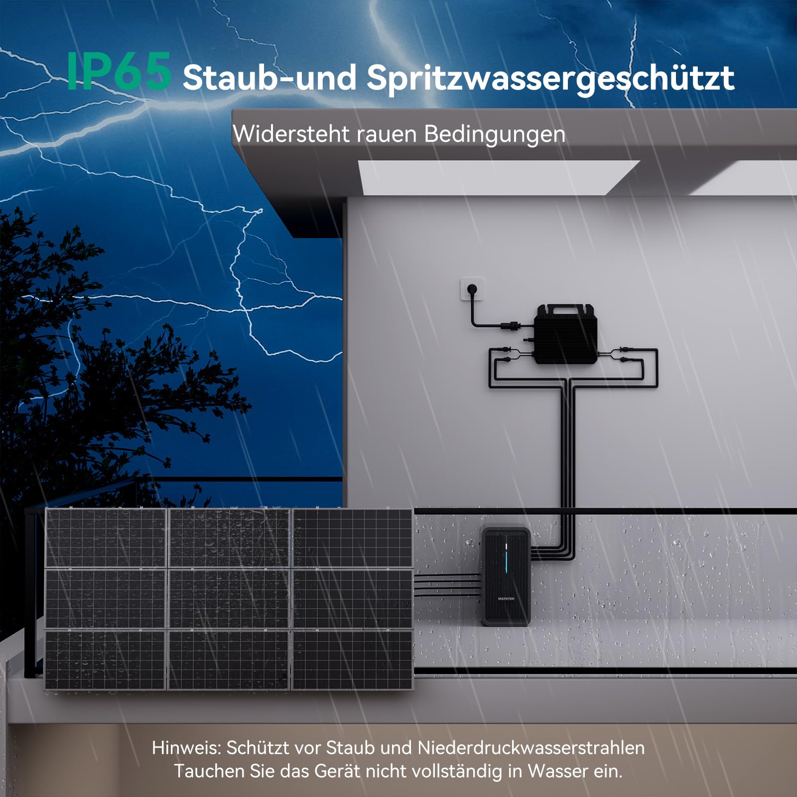 2025 Updated Balkonkraftwerk mit Speicher B2500 0% VAT, Marstek 2240Wh LiFePO4 Akku 6000 Ladezyklen, 1600W Max. 1600W PV-Eingang & 800W Ausgang Erweiterbar auf 8960Wh, IP65 wasserdicht & staubfest