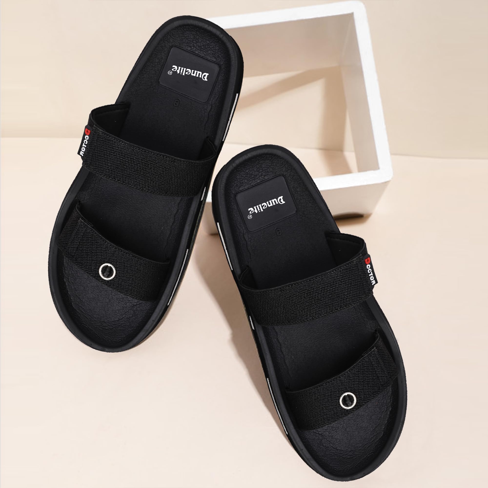 Men's Orthopedic Double Strap Slippers – Ultra Soft EVA Footbed with Breathable Straps & Arch Support | Anti-Skid Sliders for Heel Pain Relief, Everyday Comfort Available in Exciting Colour-image-34