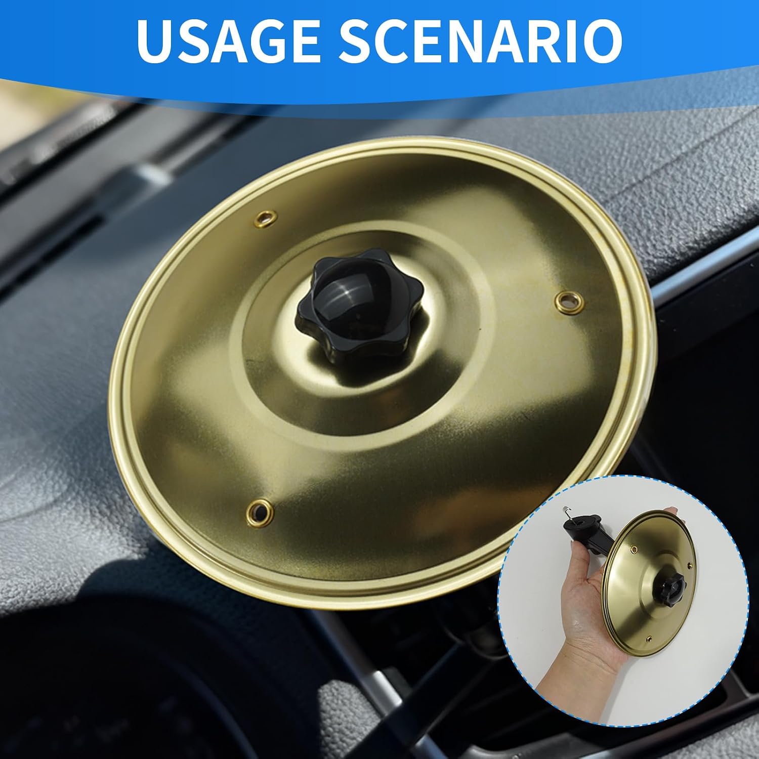 Car Cymbal Air Vent, Mini Drum Crash Cymbal Clip for Car Vent, Fun Musical Accessory for Drivers and Music Lovers Easy Installation Universal Fit for Most Vehicles Gold Finish