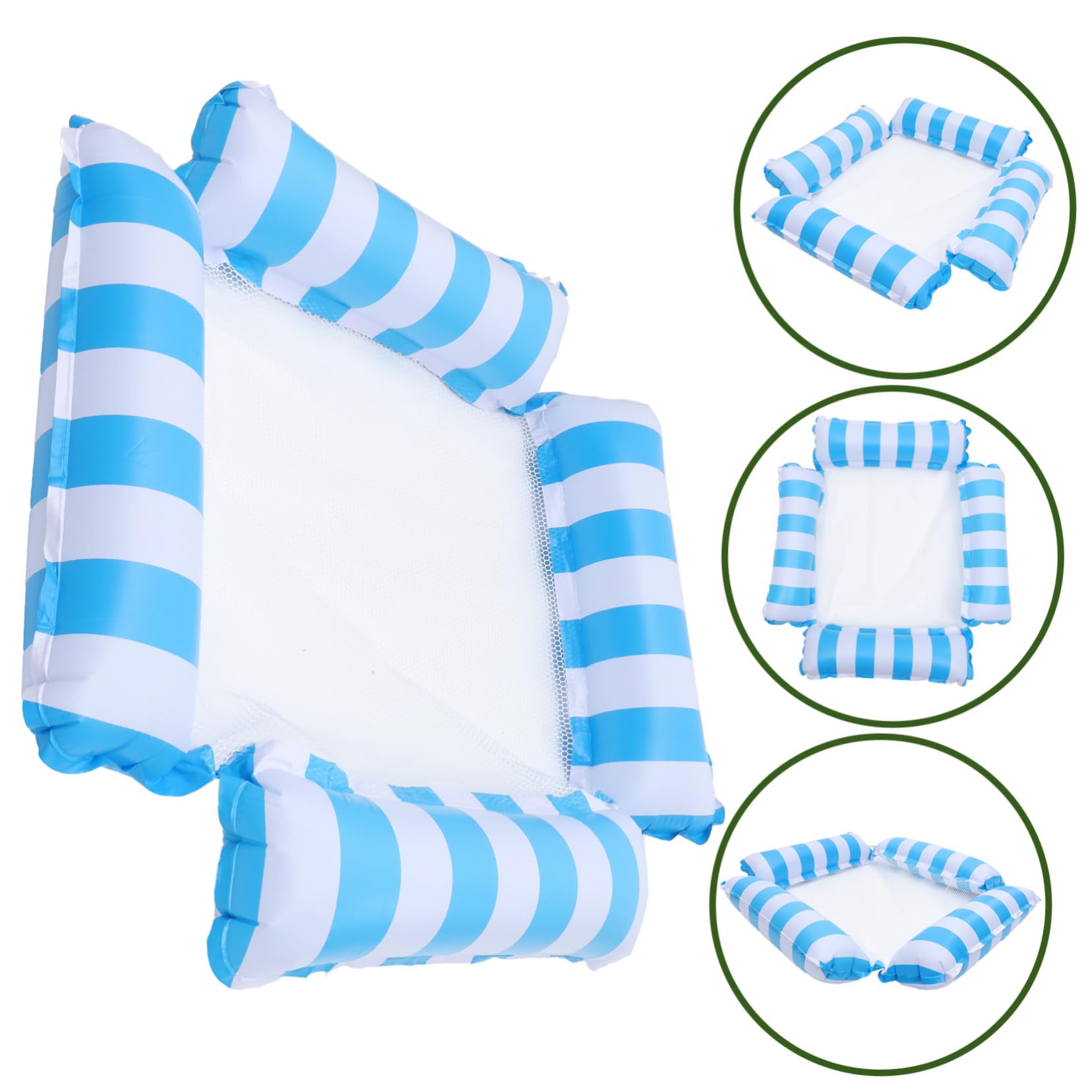 ibasenice Lettino Gonfiabile per Piscina in Pvc e Nailon Design a Tubo, Pieghevole e Traspirante, Materassino a Rete per Relax Estivo al Mare in Piscina