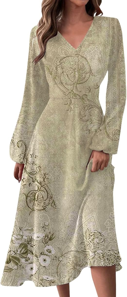 YUTANRAL Fall Dresses for Women 2024 Wedding Guest Dresses Trendy