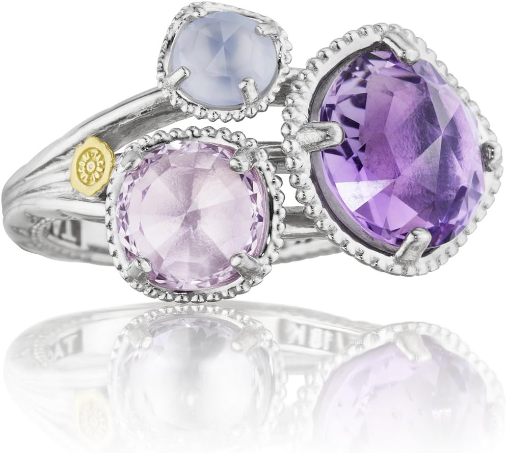 Tacori SR137130126 Lilac Blossoms Sterling Silver Multi Stone Ring, Size 7