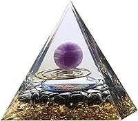 Vista 9 de Pirámide de orgón – Fuente de energía positiva para meditación, alivio del estrés, atracción de riqueza Pirámide de cristal Orgonita con cristales