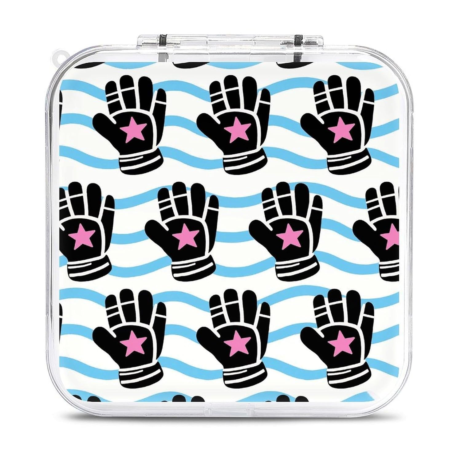 Hockey Elements Creative Patterned Switch Game Case Holder with 12 Cartridge Slots & 2 Micro Sd Card Storage Slim Portable Cartridge Case Cover Hard Shell Storage Organizer Traveler Gift Accessory