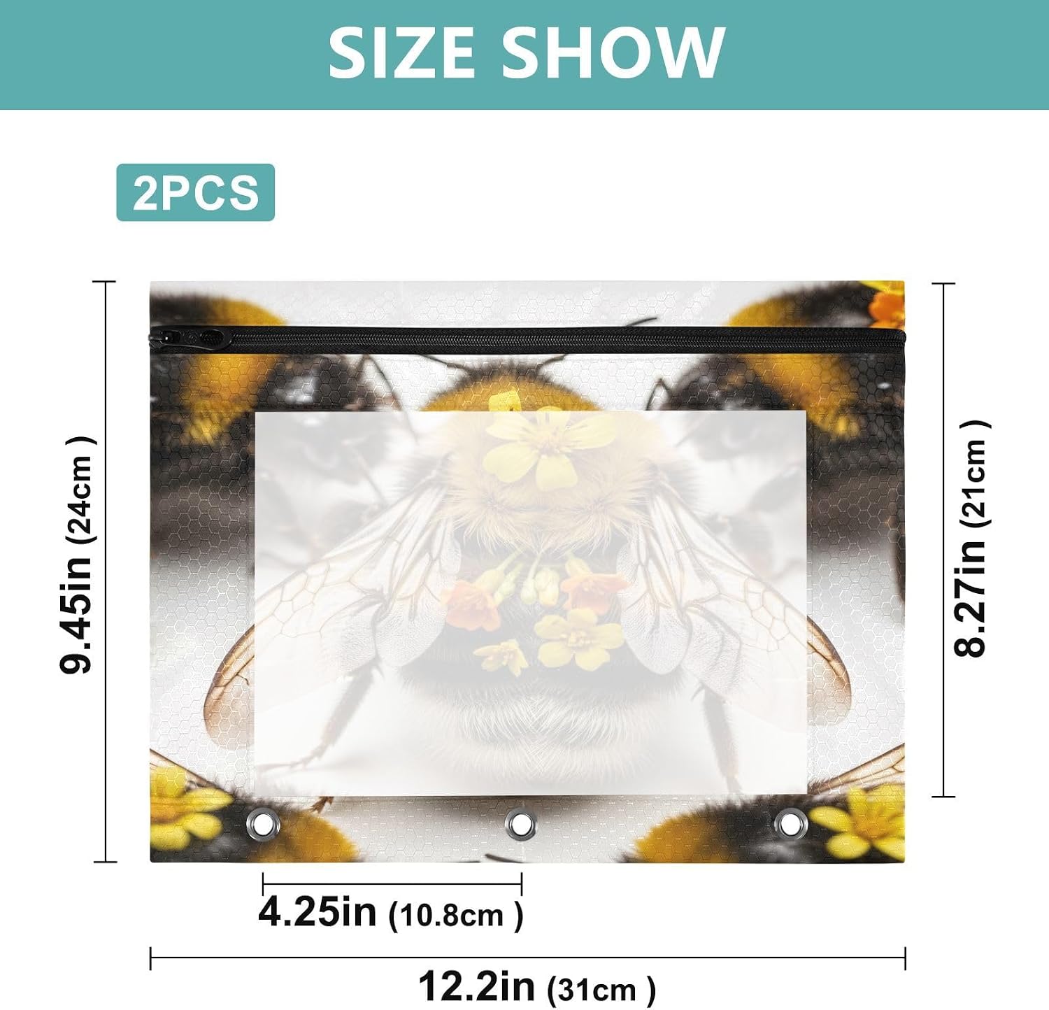 Document Pouch 2 Pack, Classic Bee Yellow image 3