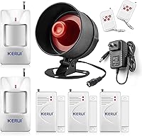 KERUI Wireless Home Security Alarm Kit: 115dB Standalone Siren, Door/Motion Sensors, Remotes - No WiFi/APP Needed, DIY Indoor/Outdoor