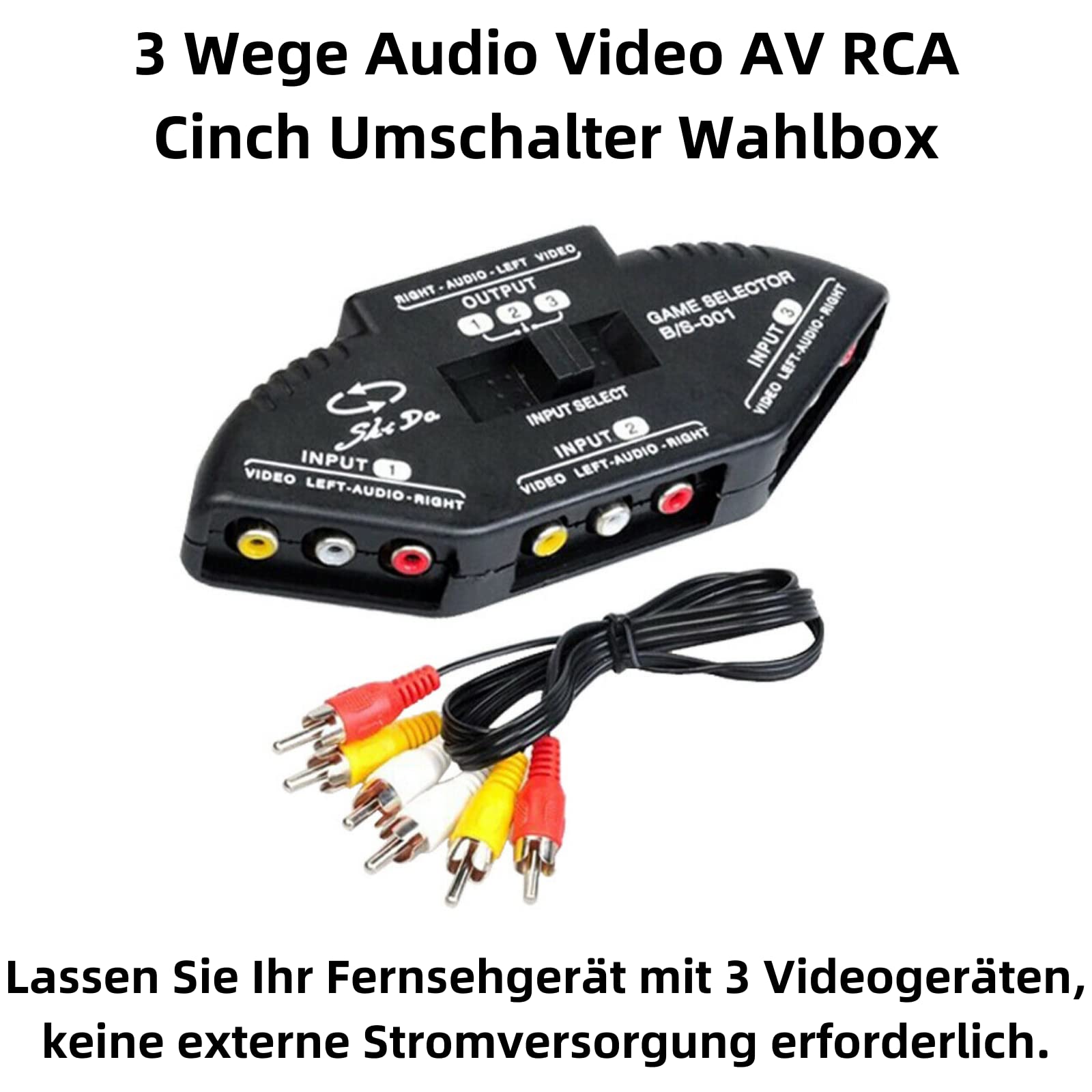 P99C 3 Way RCA AV Video Splitter with 3 RCA Cable without Extra