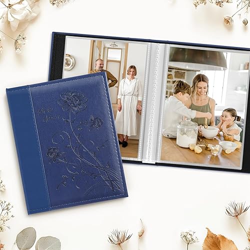 Miniatura 3 de Artmag Álbum de fotos de 5 x 7 pulgadas, 2 paquetes de páginas transparentes con bolsillos, cubierta de cuero, libro deslizante para álbum de fotos,