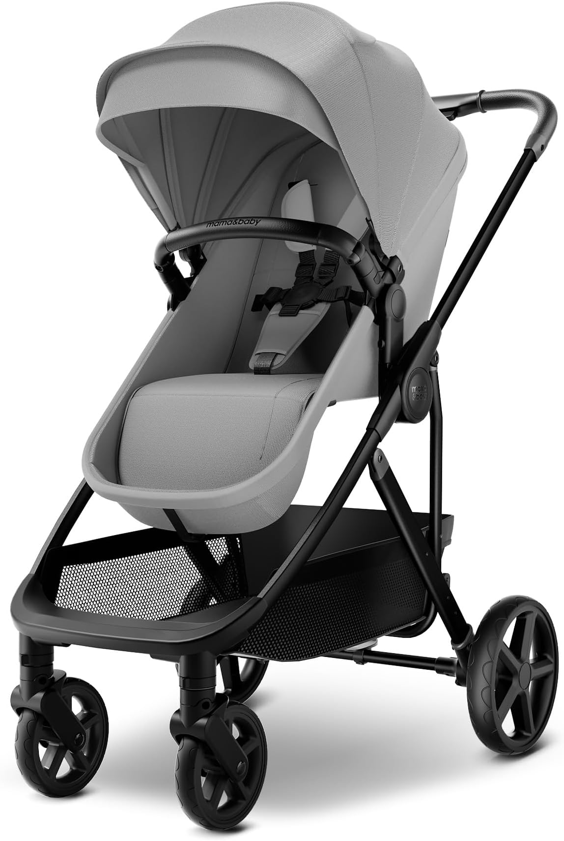 MAMA & BABY Rovee Baby Stroller, 2-in-1 Foldable Infant Stroller with Reversible Seat, UPF 50+ Canopy, All-Terrain Wheels for On-The-Go Families