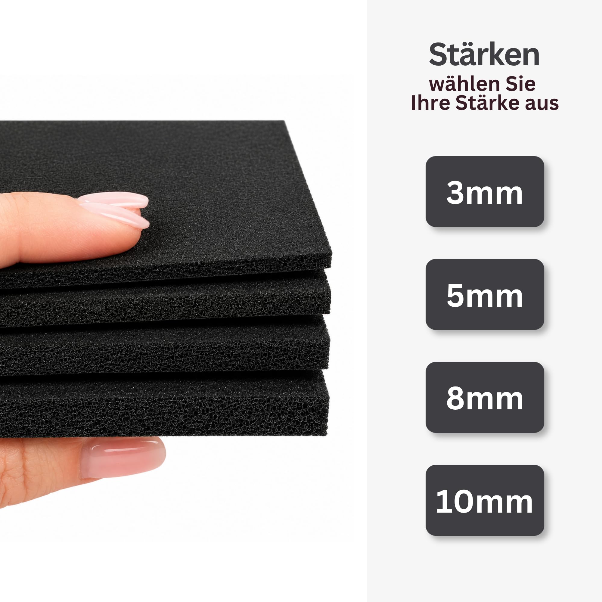 sarian Moosgummi Dichtungsband selbstklebend EPDM bis 10m Länge 3mm -10mm Stärke Schaumstoff Dichtband für Fenster, Türen, Auto, Schalldämmung & Wärmedämmung, stark haftend | Moosgummistreifen mit einseitiger Klebeschicht bis 10m Länge und bis 10mm Stärke