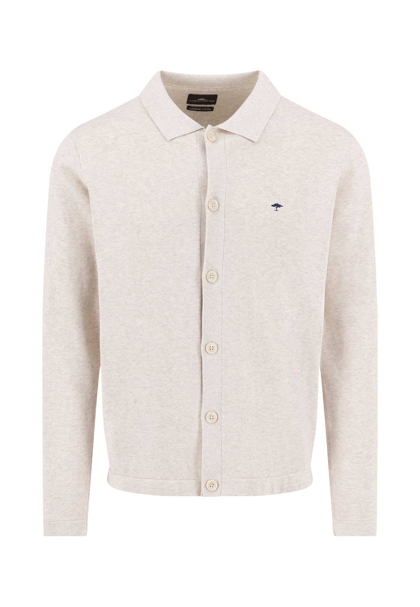 FYNCH-HATTON Strickjacke aus Baumwolle mit Kentkragen und Knopfleiste