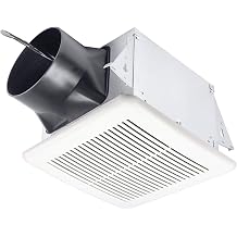 breez Delta Elite Bathroom Exhaust Fan Energy Efficient Quiet Operation Motor with LED Indicator Light, High Speed Adjustable 80 or 110 CFM, White
