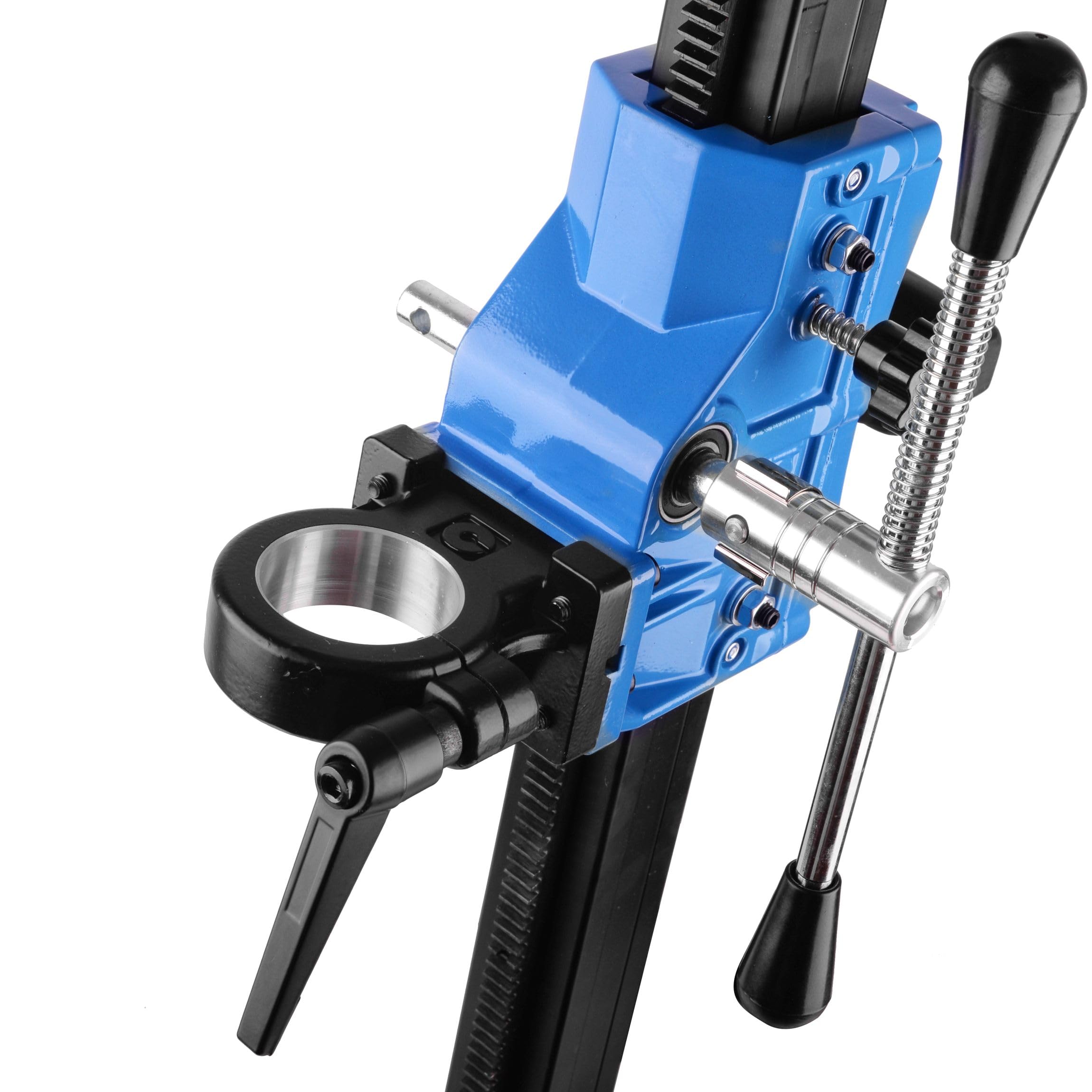STAKO Soporte de perforación inclinable de 45° para taladro de núcleo con abrazadera de montaje de 60 mm – Diámetro máximo de perforación de 202 mm – Base de perforación 12 kg – Altura de elevación 62