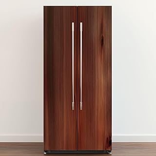Self Adhesive Vinyl Refrigerator Wrap High Resolution Wood Texture Door Mural Sticker Peel and Stick Removable Door Cover Fridge Wrap Decal for Kitchen Decor