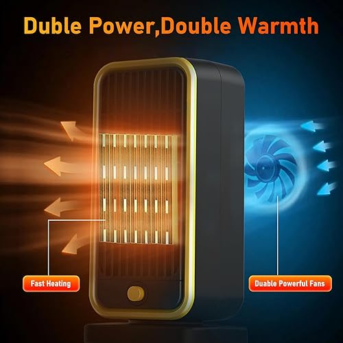 Miniatura 4 de Calentador de espacio, calentador pequeño eléctrico mejorado para el hogar, oficina, uso en interiores en el escritorio con interruptor de