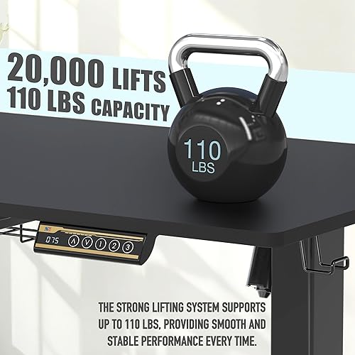 Miniatura 17 de SHW - Escritorio de pie eléctrico de altura regulable con memoria - 48 x 24 pulgadas, marrón rústico Marrón