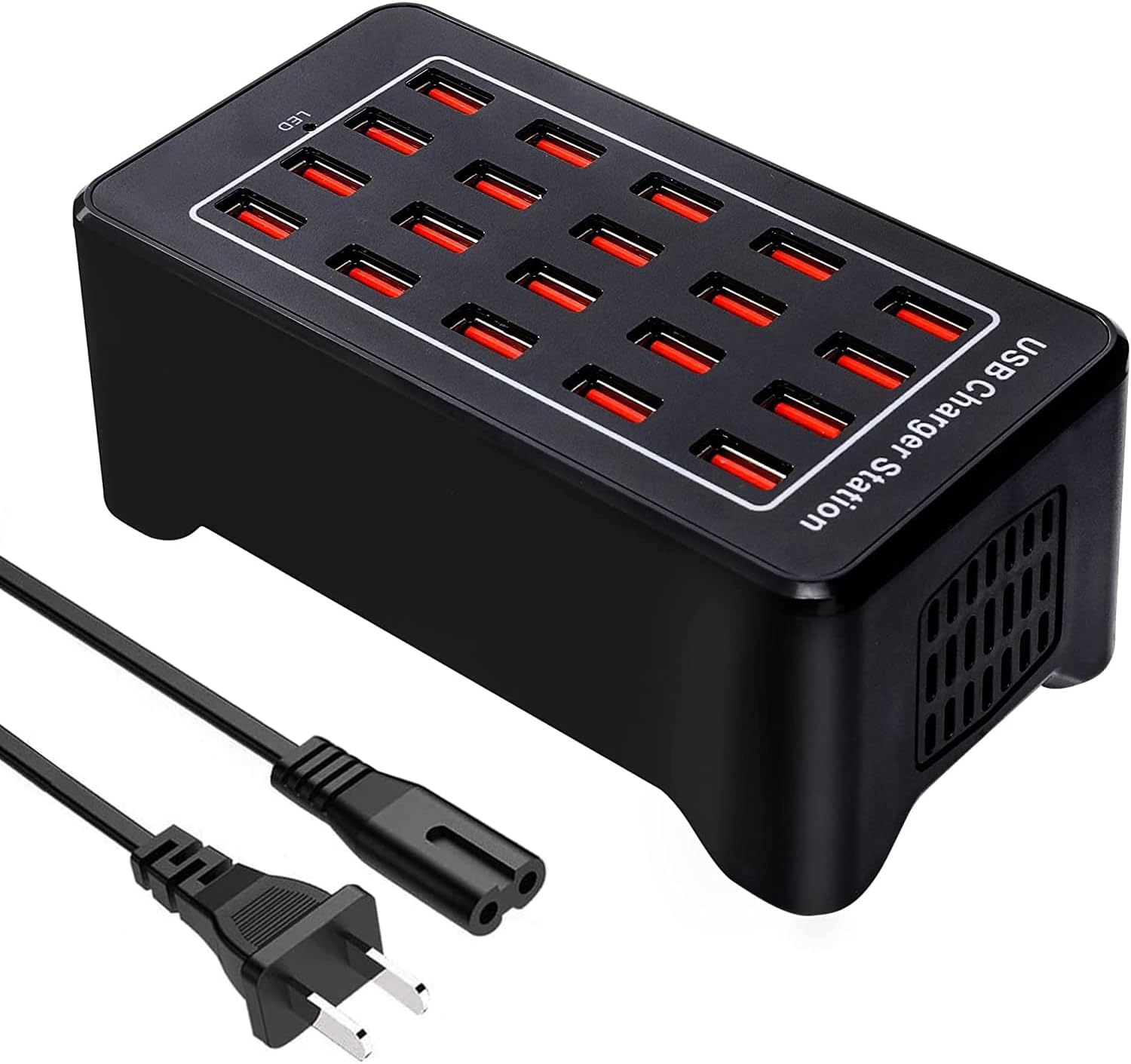 USB Charger Station, 20-Ports 100W/20A Desktop USB Charging Station, Multi-Function USB Smart Charger, USB Wall Charger for Samsung/iPhone/iPad/Google Pixel/Android and More USB Devices