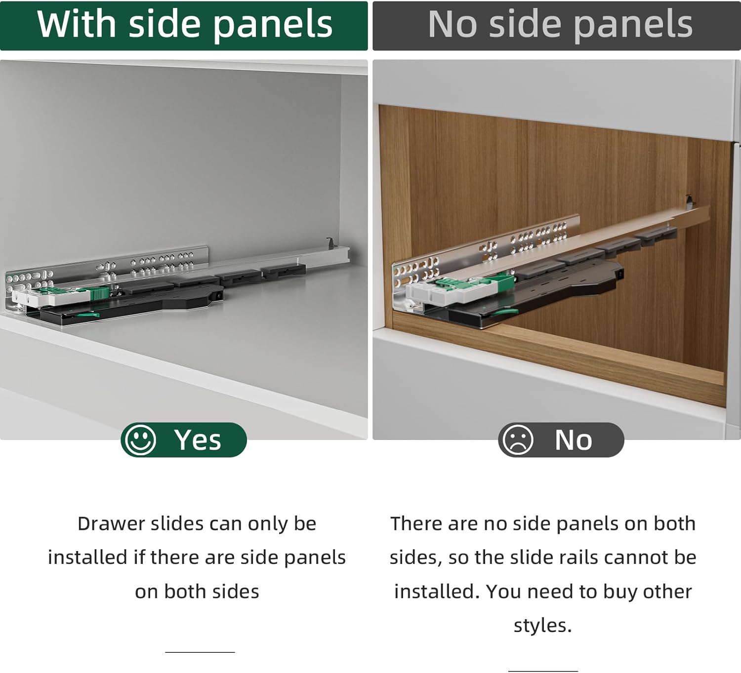 12 Inch Soft Close Drawer Slides, Push-to-Open Undermount Drawer Rails for Kitchen Cabinets, Closets & Entertainment Center Drawers, Heavy Duty 100lb Full Extension Glides (1 Pair) (12 Inch)