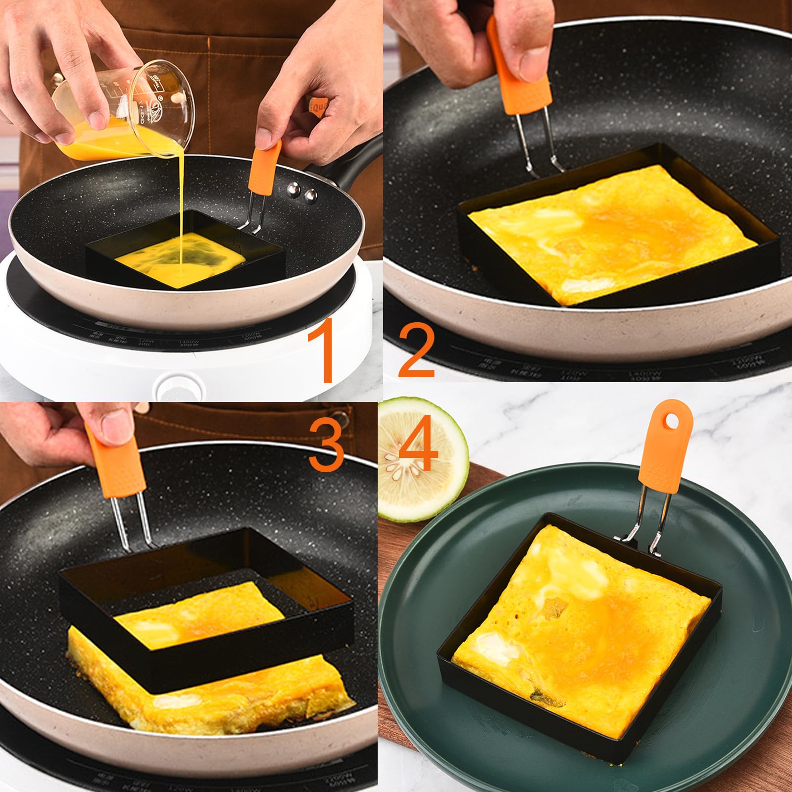 Blackstone Omelette Ring 6-Piece Stainless Steel Egg Ring Set