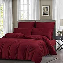 Gezu Winter Duvet Cover 200 x 200 cm Wine Red Flannel Velvet Double-Sided Thickened Warm Bedding Set Adult Double Bedding with 2 Pillowcases 65 x 65 cm with Zip