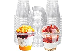 9 oz Crystal Clear PET Parfait Cups With Dome Lids