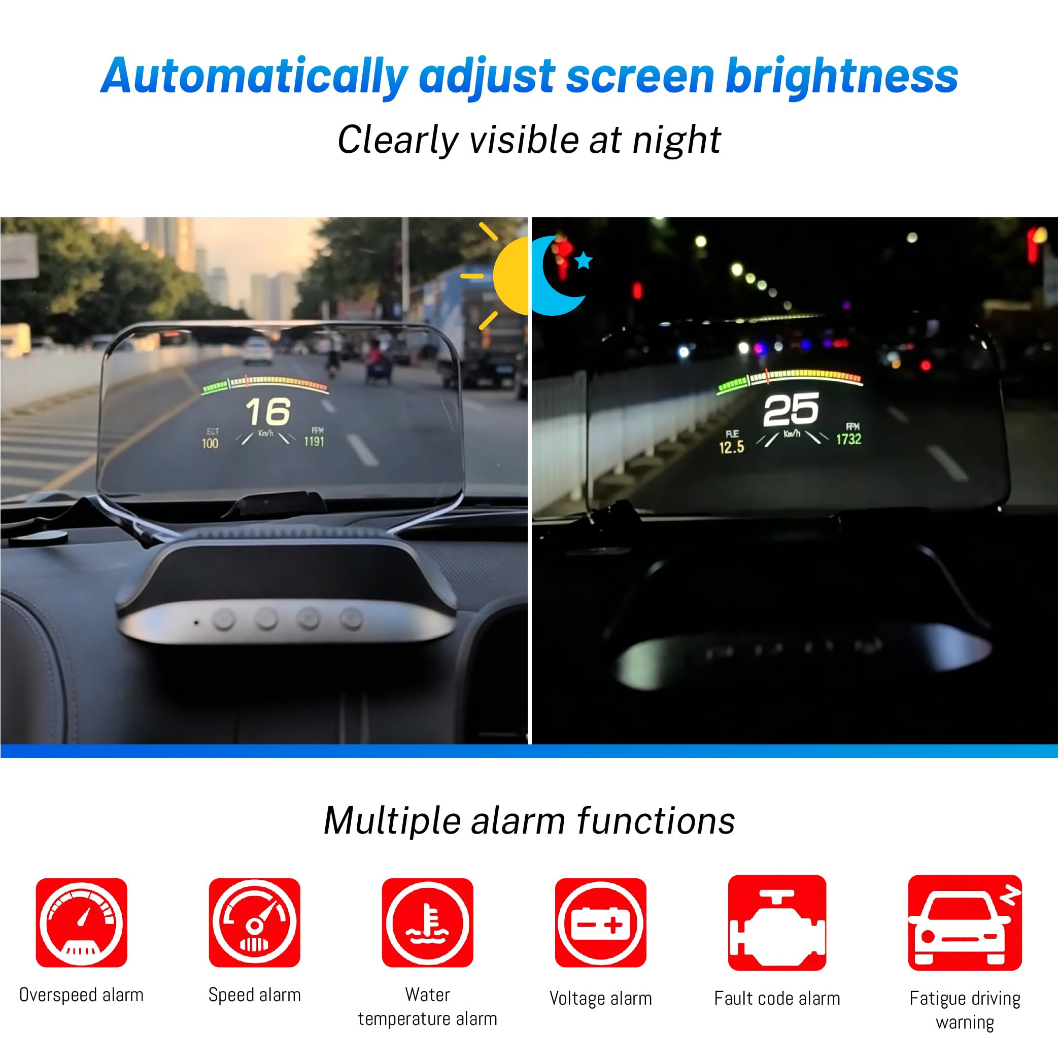 JUZELY Head Up Display Car Digital para Lincoln Aviator Standard Aviator Grand Touring, Pantalla HUD con Navegación, Alertas de Seguridad y Diagnóstico de Fallos