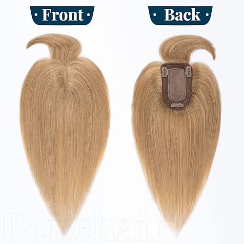 Miniatura 3 de Benehair Extensiones de cabello humano Remy con clip en la parte superior para mujeres con cabello delgado, con base de seda, extensiones de cabello
