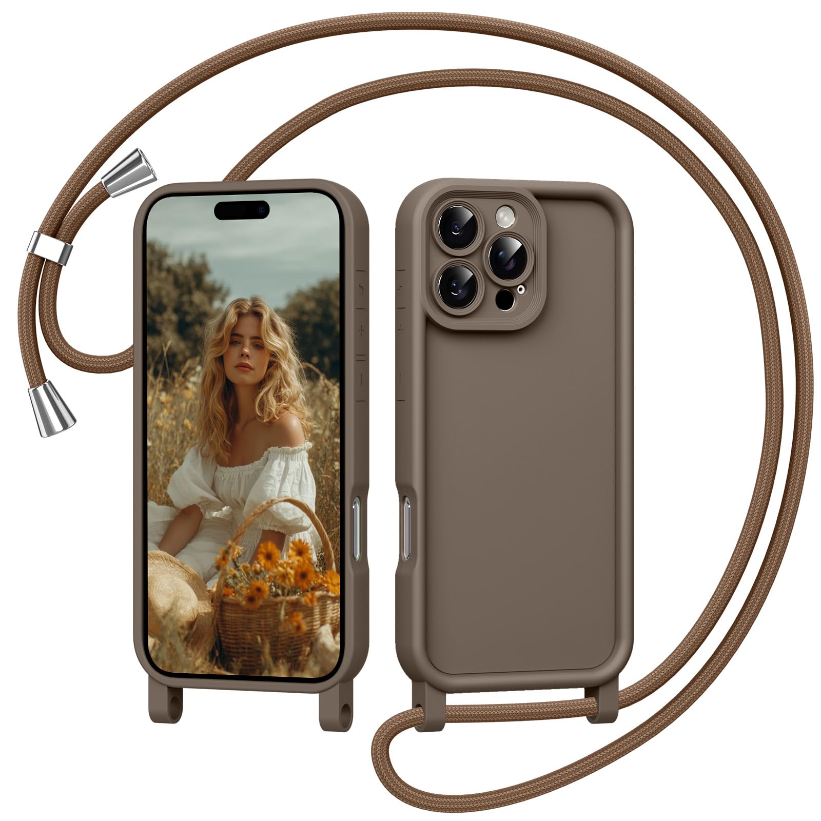 caslord Cover per iPhone 16 Pro Max, Custodia con Cordino