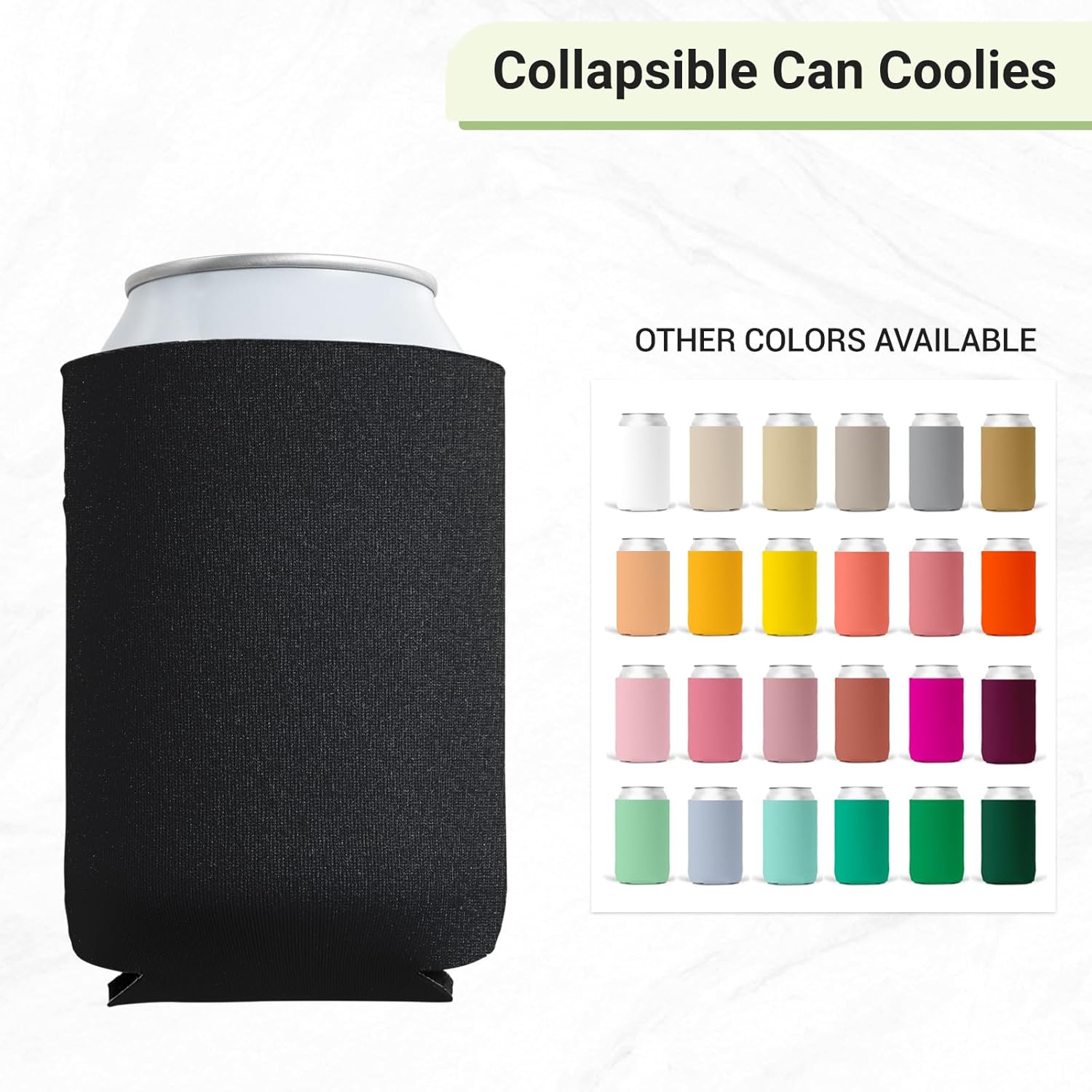 36 Pack BooziesKoozies Bulk Custom Neoprene Slim Can Cooler Sleeves - Insulated Collapsible Drink Holders with Logo for Wedding Favors, Fishing, Picnics (36, Slim Can Coolers) - Image 2