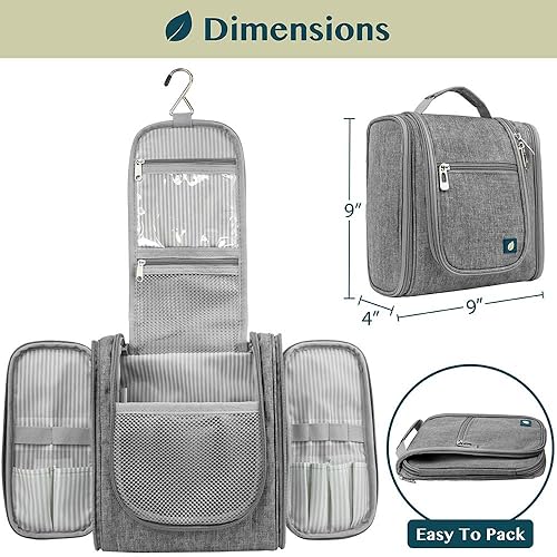 Miniatura 3 de PAVILIA - Neceser colgante de viaje para mujer y hombre  Kit organizador de artículos de tocador para maquillaje y cosméticos  Kit de higiene para