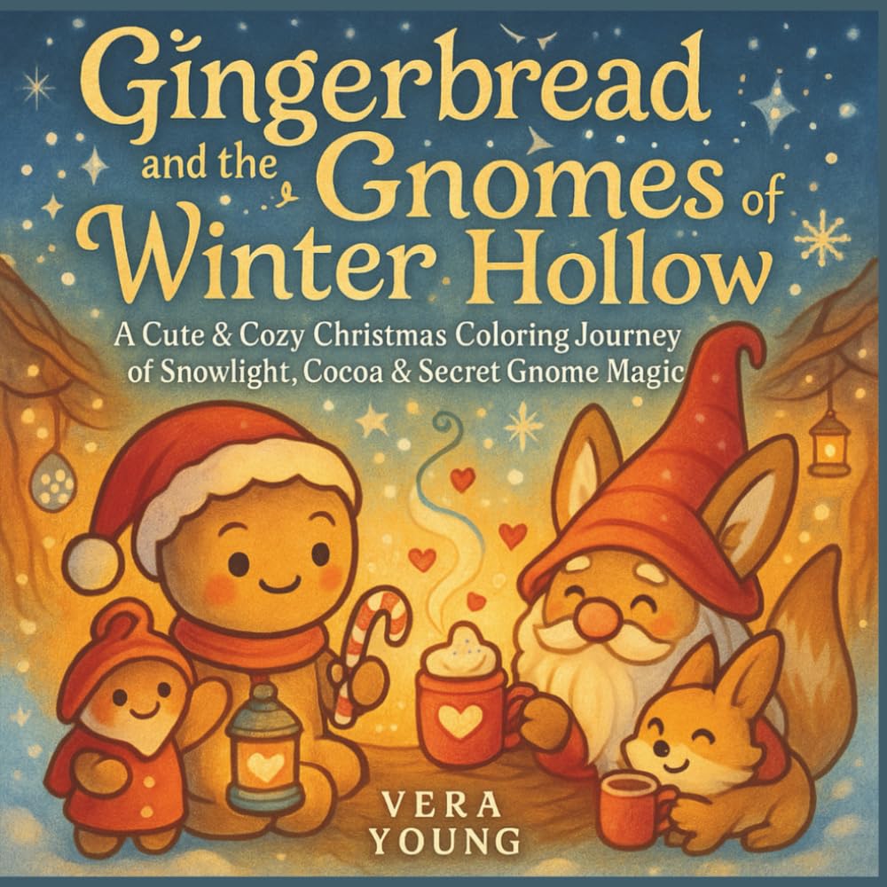 Gingerbread and the Gnomes of Winter Hollow: A Cute & Cozy Christmas Coloring Journey of Snowlight, Cocoa & Secret Gnome Magic (The Cozy Magic ... ... cocoa warms the heart, snowlight glows again)
