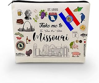 Take Me To Missouri Makeup Bag Missouri Travel Gift Small Canvas Organizer Bag with Zipper Missouri Cosmetic Bag Travel Present for Women Friends Families