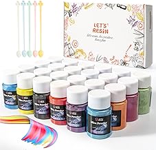 LET'S RESIN Pearl Pigment Powder -24 Colors/ 8.4oz Mica Powder-Each Bottle 0.35oz-Resin Powdered Pigments-Hand Soap Making Dye for Slime, Dye Powder for Resin Art, Bath Bomb, Soap Colorants, Nail Art, Candle Making