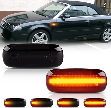 أضواء POPMOTORZ الديناميكية LED الجانبية ، إشارات الانعطاف المتسلسلة للسيارات,مصباح مؤشر متوافق مع أودي A2 2001-2005 A3 8L 1996-2003 A4 B5 1995-2000 A6 4B C5 1997-2005 A8 4D TT 8N 1998-2006