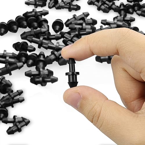 Miniatura 4 de JAYEE 50 piezas de accesorios de tubo de goteo de 14 de pulgada, cierre de extremo de púas de riego por goteo de 14 de pulgada para sistemas de