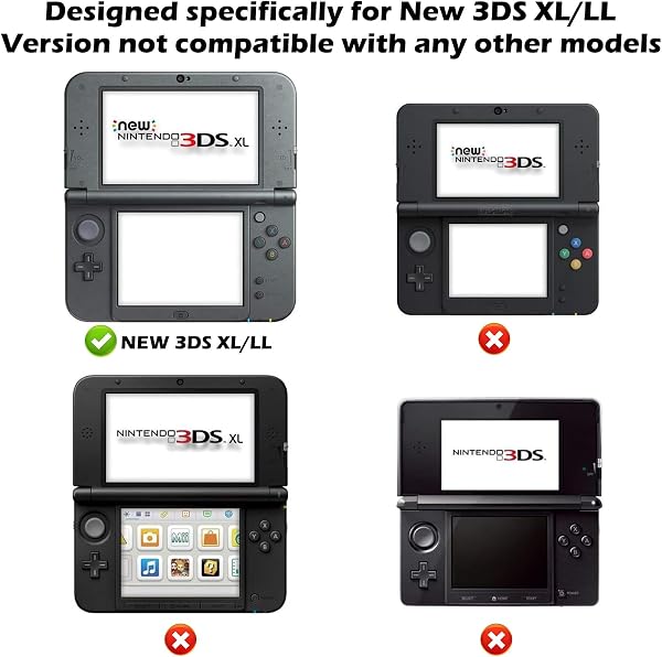 XRVRILE 2 Pezzi Cover Trasparente Hard Shell Cristallo per New Nintendo 3DS XL/LL, Leggera Cover per Nintendo 3DS XL/LL con Tagli Precisi per Pulsanti, Touchscreen e Porte - 2