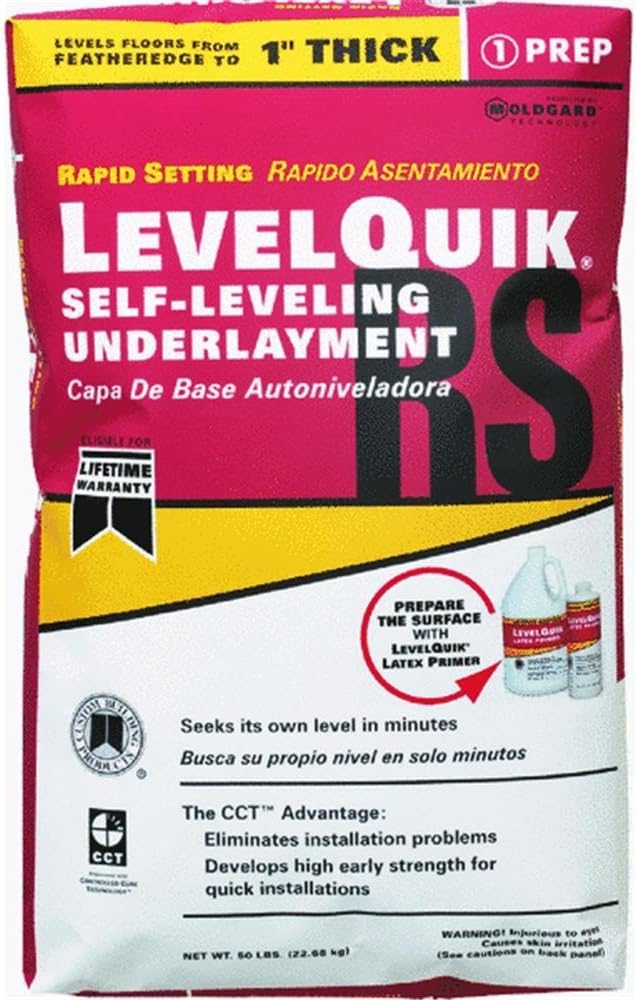 Custom Building Products 21018 Floor Leveling Compound - USA Made Self-Leveling Underlayment for Smooth Floors