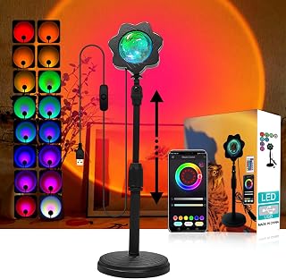 Sunset Lamp Projector Sunset Light, LED Lights for Bedroom 16 Colors Night Light App Control Music Sync RGB Lamp Mood Lights Home Decor Gifts for Women