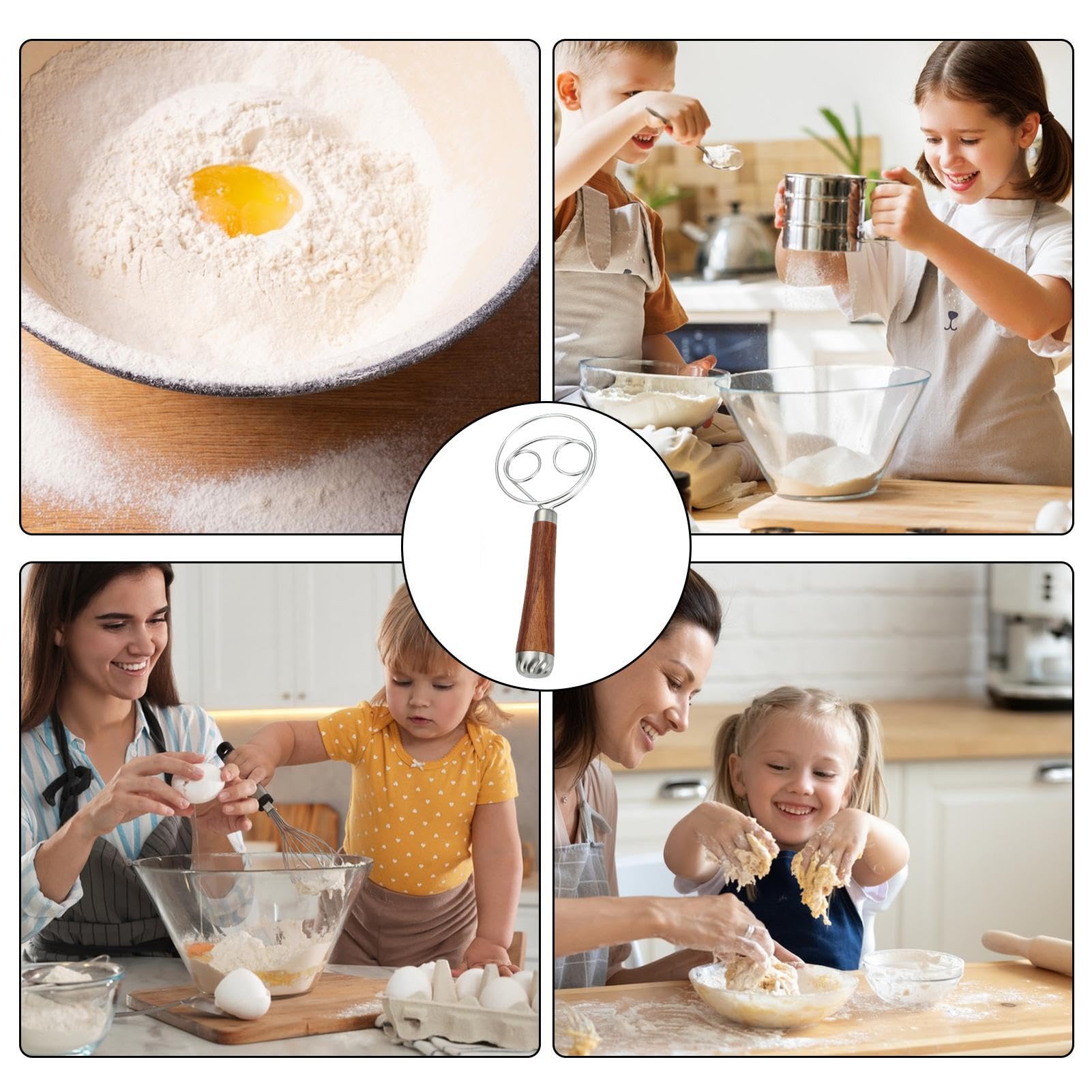 Roestvrijstalen magische deeggarde, 2024 nieuwe brooddeeggarde, Food Grade roestvrijstalen ring brooddeegmixer voor deeg brood cake pizza en koekjes