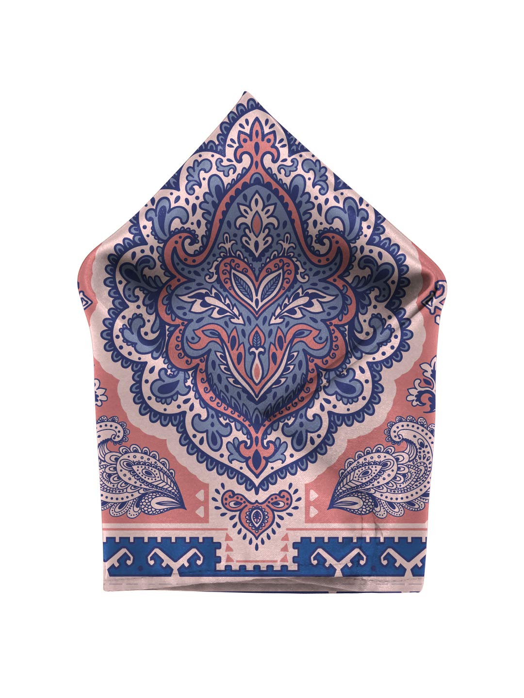 blacksmith Pink and Blue Paisley Printed Italian Pocket Square for Men and Boys, for traditional Indian Wear like Bandhgala and Modi Jacket-picture-34