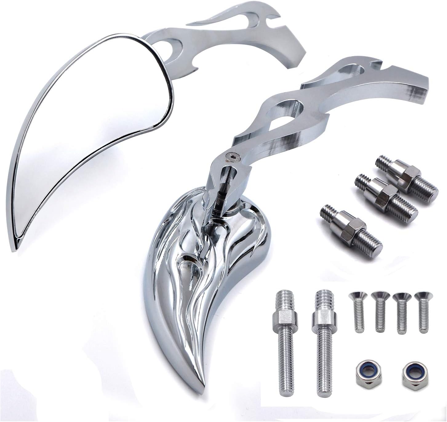 XKH- Oval Shape Custom Chrome Mirrors Compatible with Honda CBR600 900 929 954 1000RR [B017QVSXRM]