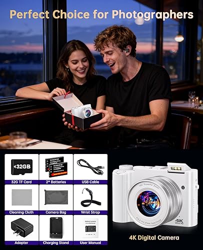 Miniatura 9 de Cámara digital 4K para fotografía  Cámara de videoblogs de enfoque automático de 64 MP para YouTube con doble lente  Zoom digital 16X Anti Shake