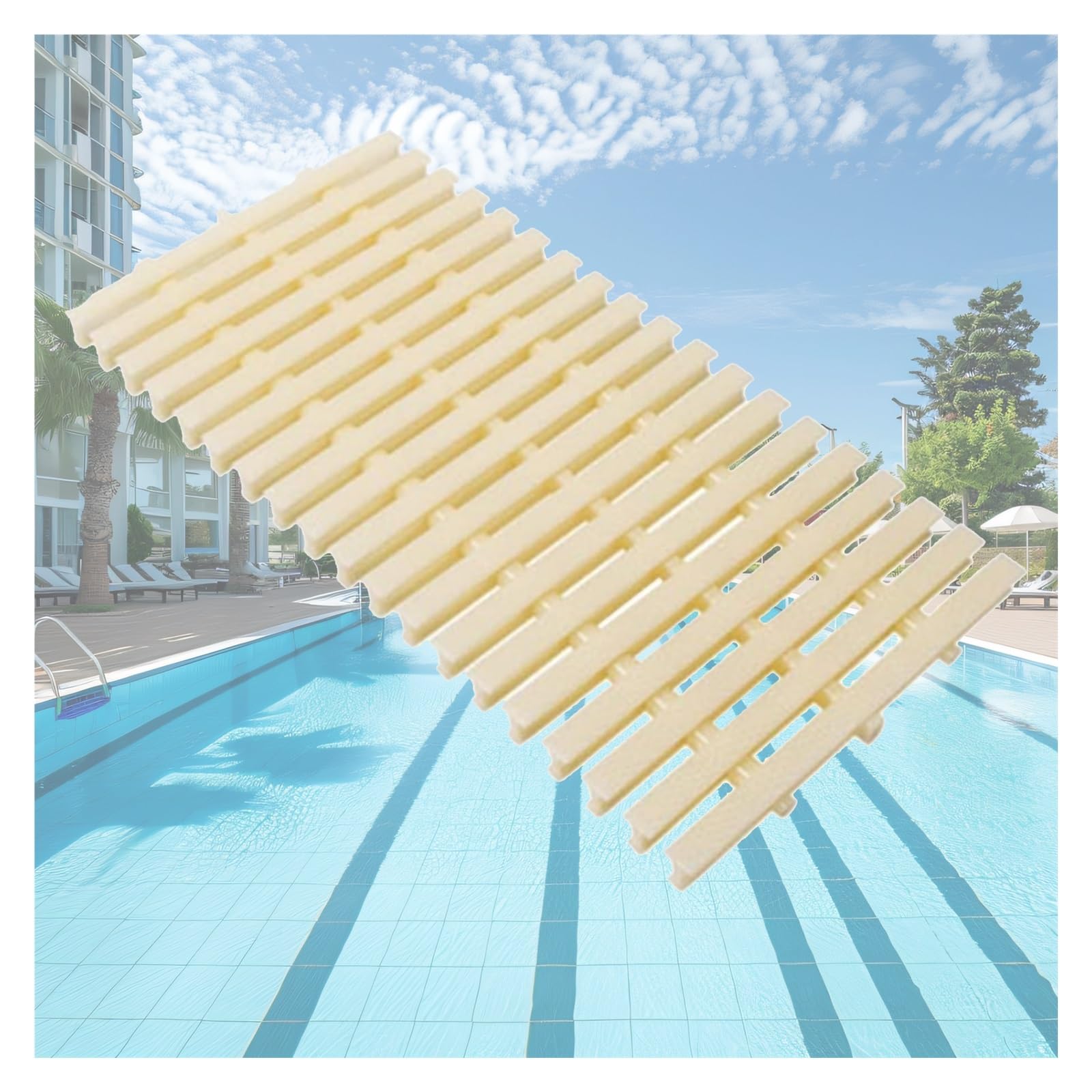 Grille de vidange de piscine épissable en ABS blanc pour trop-plein et caniveau de filtration