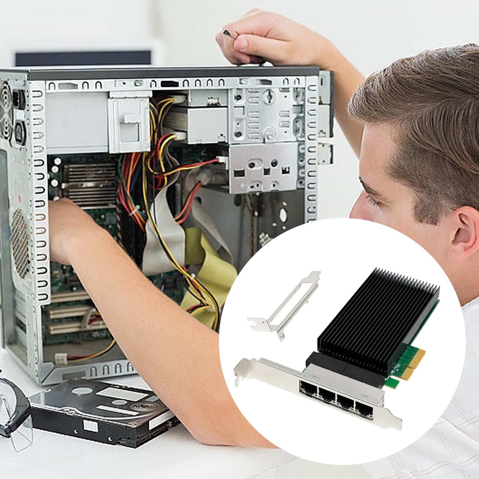 Adattatore rete PCIe RJ45 RJ45 4X da 2, 5 Ghz per controller I226 desktop e server compatibile con IEEE802.3Bz