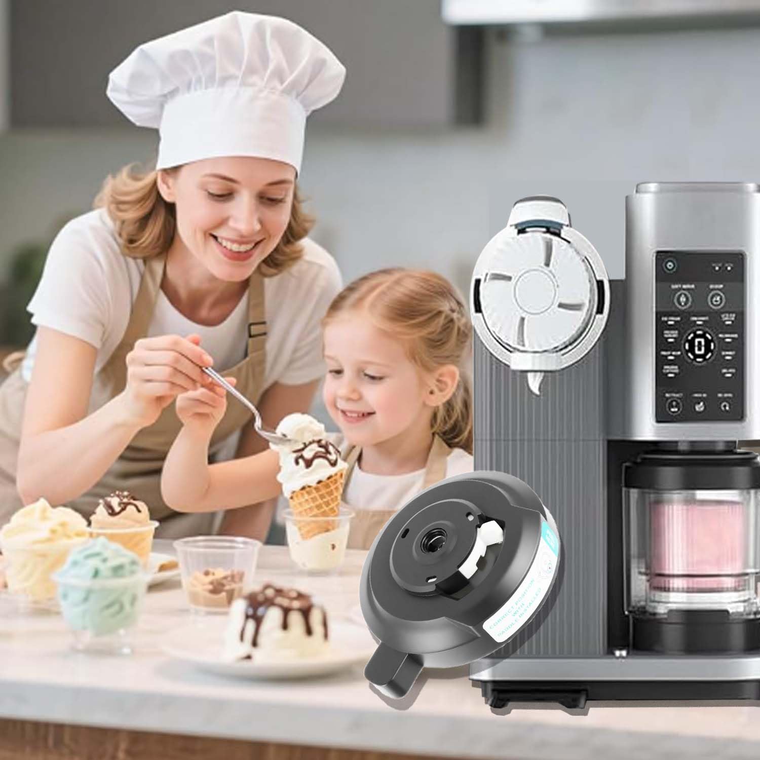 Couvercle extérieur compatible avec les sorbetières Ninja Creami NC700 | et NC701, Réutilisable, sans pale