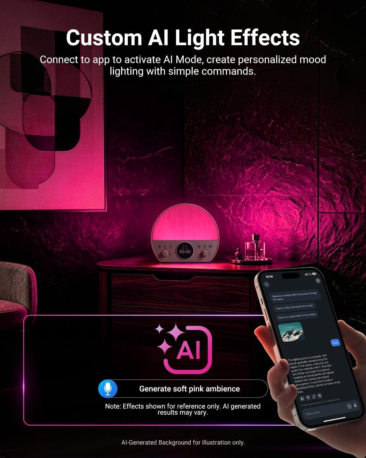 NEEWER NF03 Réveil Intelligent avec Lumière d'Éveil,Contrôle App IA, Lampe Lecture Nocturne RGBCW(2700-6500K),Minuterie,Générateur Bruit Blanc,Enceinte Bluetooth,Compatible avec Google Assistant Alexa