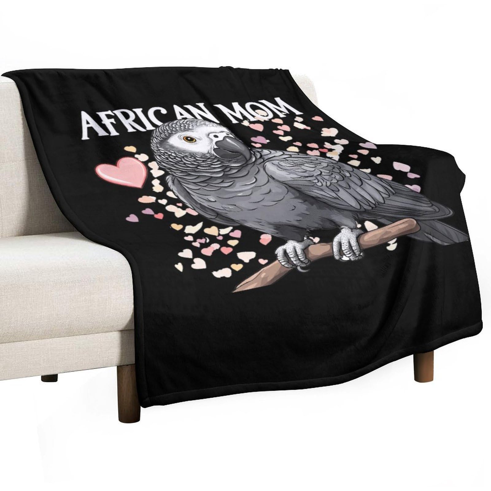 Cgsbngha Style Beautiful African Grey Parrot Flannel Fleece Blanket Lightweight Soft Throw Blankets For Sofa Couch Bed Chair