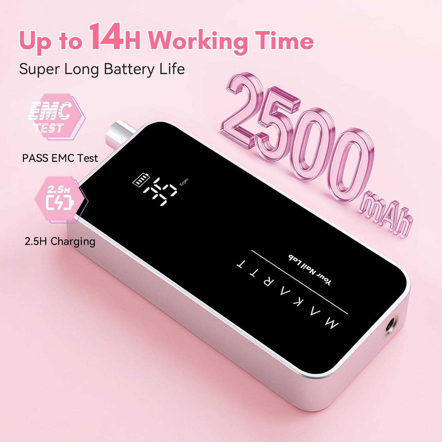 Long life battery electric nail drill for salon and home