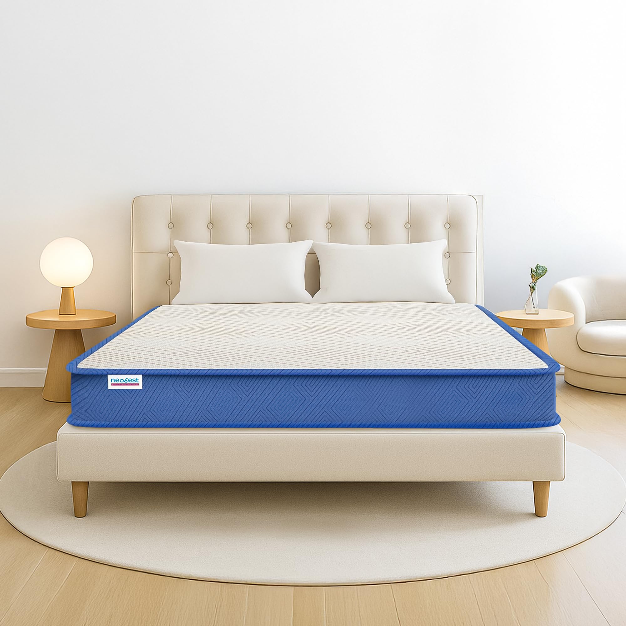 NEOBEST | NEOTEDOF72364 | Orthopedic Dual Foam Mattress| 4 Layers Hypoallergenic & Breathable Fabric| Tape Edge 4 inch Single High Resilience (HR) Foam Mattress (72X36X04 Inches) | White-image-4
